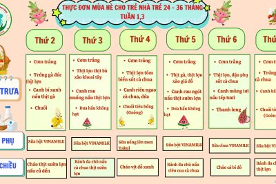 THỰC ĐƠN MÙA HÈ CHO TRẺ – TRƯỜNG MẦM NON SAO VÀNG
